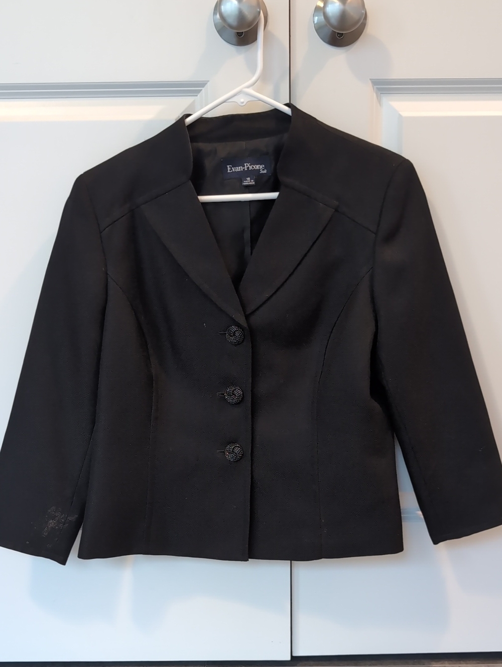 Evan Picone Black Women's Three-Button Tailored Blazer